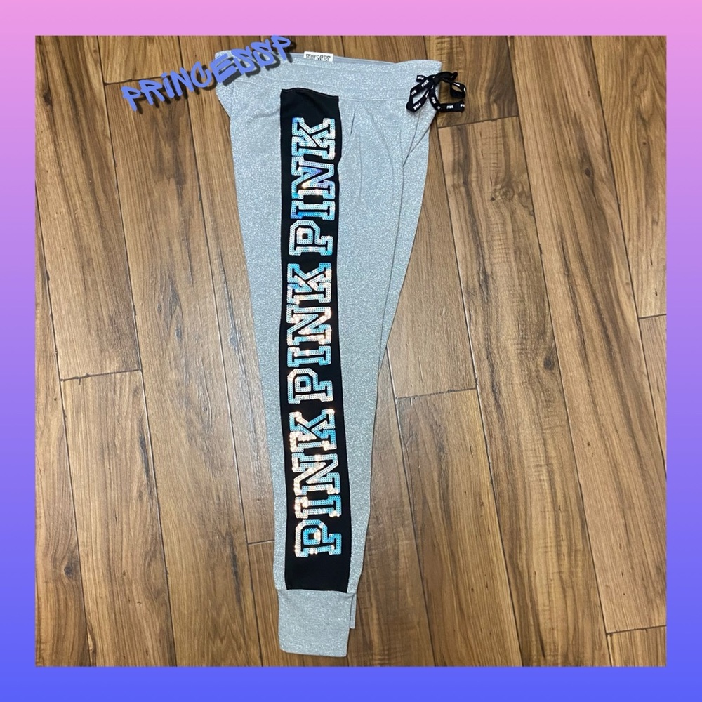 PINK VS SILVER METALLIC MERMAID BLING JOGGERS